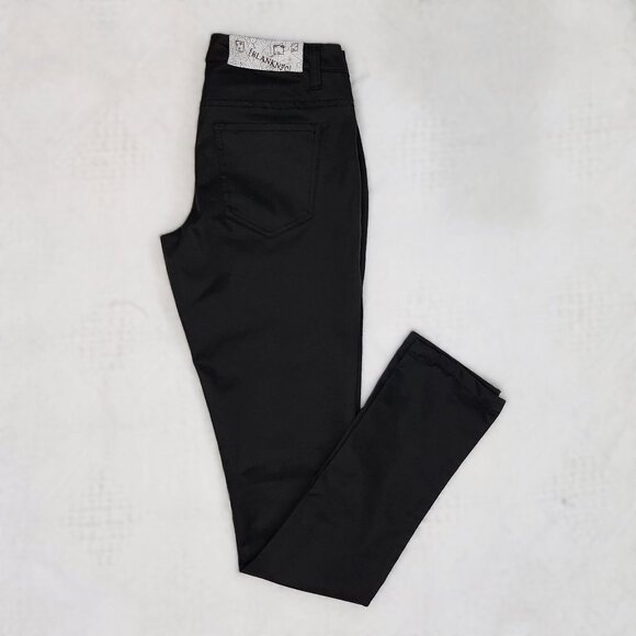 Heavy Satin Like Black Pants in a *Jeans Style* Cut - Picture 1 of 8